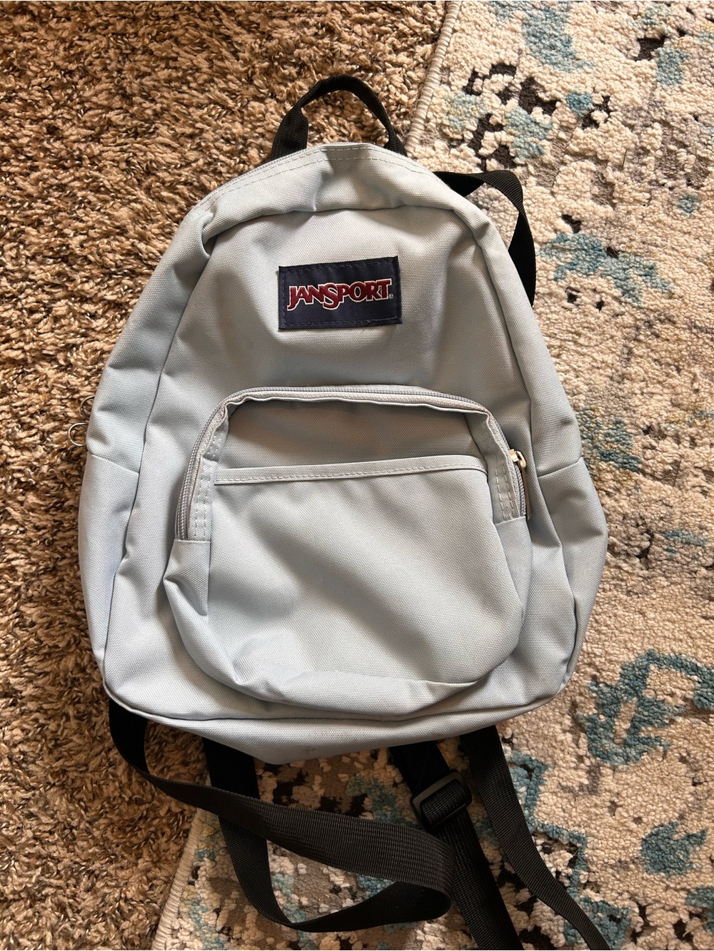 Jansport Light Blue Mini Backpack with Front Pocket